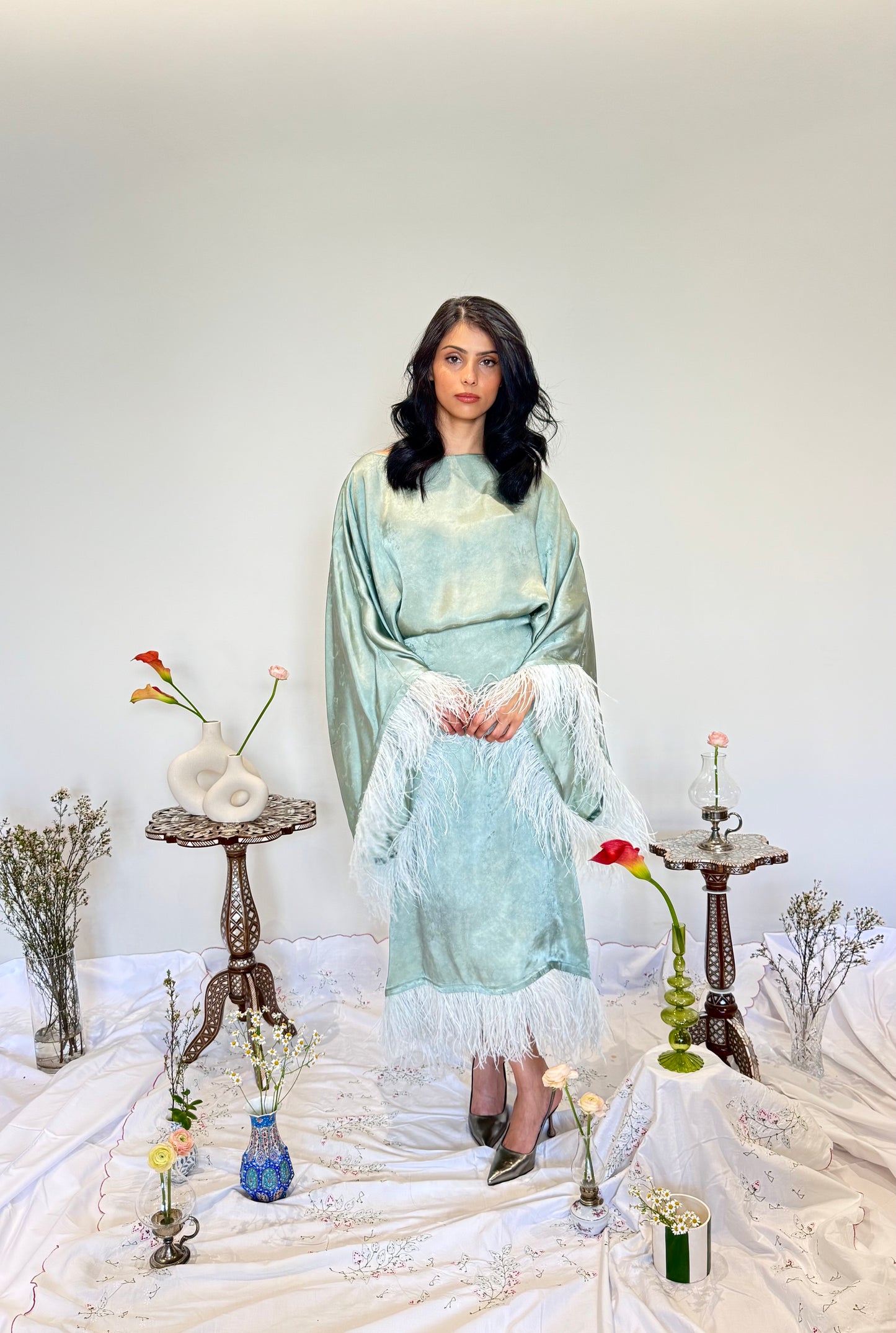 Danah Luxe Dress- Pastel Sage