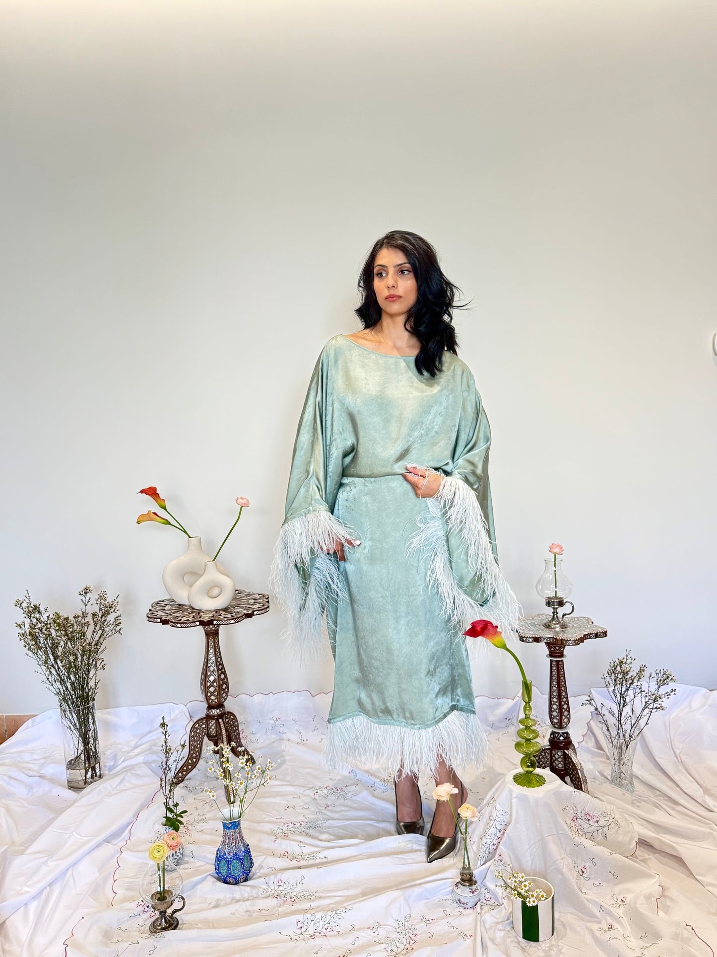 Danah Luxe Dress- Pastel Sage