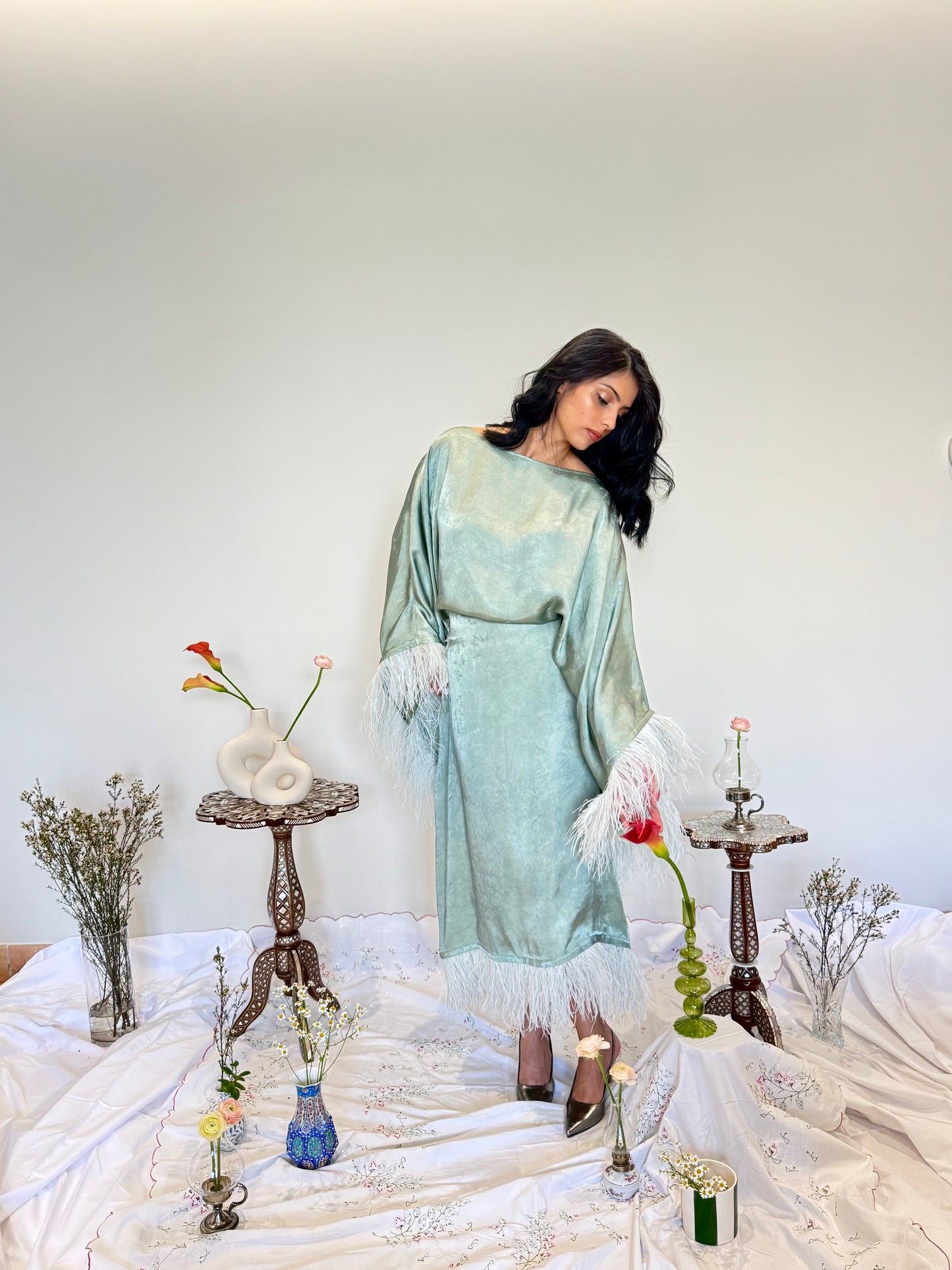 Danah Luxe Dress- Pastel Sage