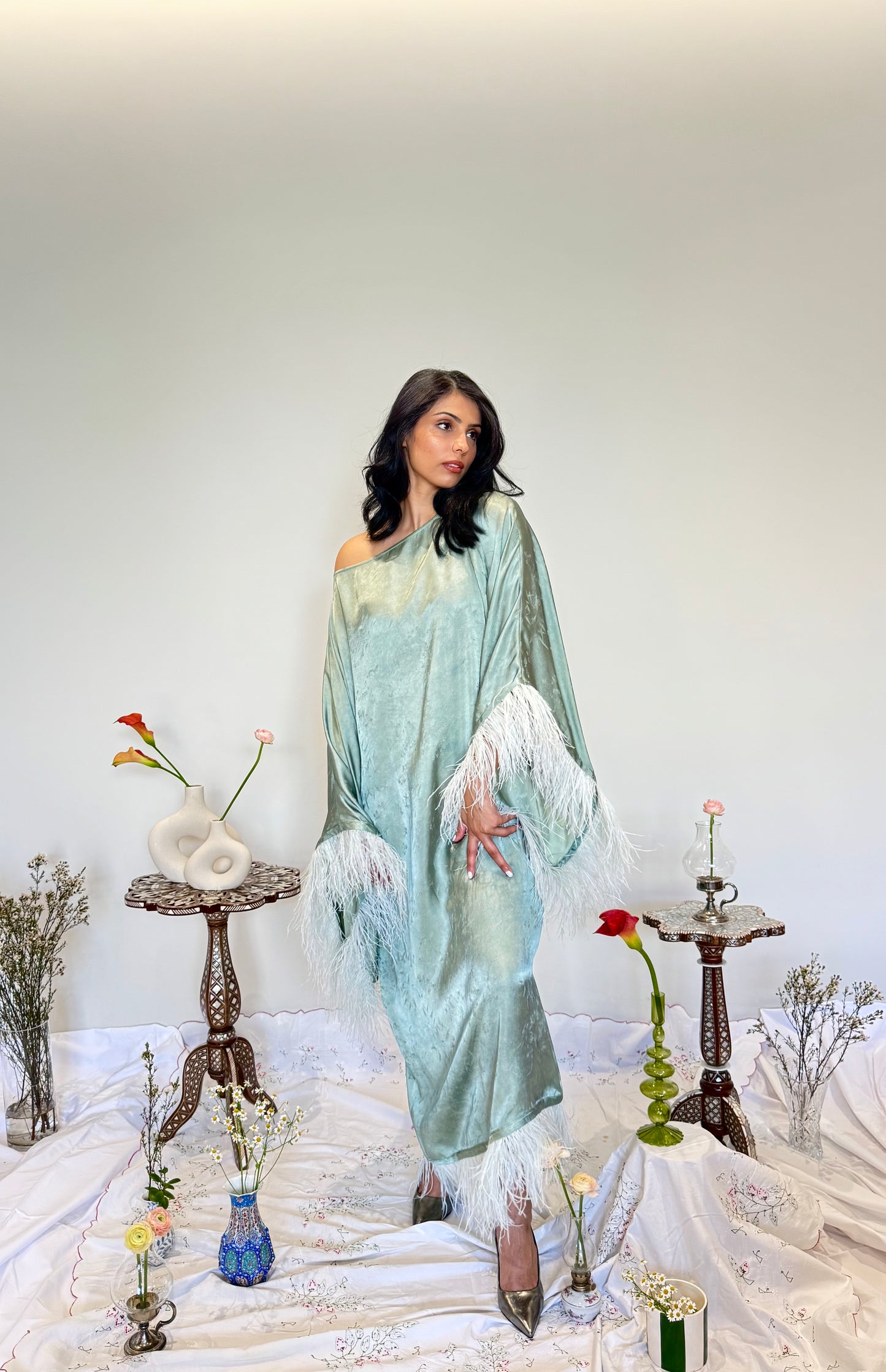 Danah Luxe Dress- Pastel Sage